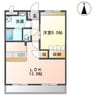 サンパレス伏石 1LDKの間取り