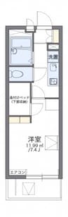 レオパレスオリーブ４８ 1Kの間取り
