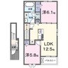シンフォニー 2LDKの間取り