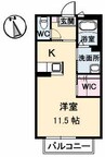ディアス西宝町 1Kの間取り