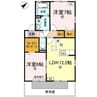 リビングタウン宇多津 B棟 2LDKの間取り
