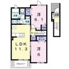 クラール元山Ｐ 2LDKの間取り