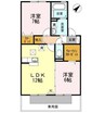リビングタウン宇多津東　A棟 2LDKの間取り