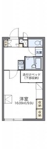 レオパレスドリーム坂出 1Kの間取り