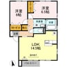 プルミ・エール　Ａ棟 2LDKの間取り