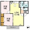 メゾンシャルム木太　A棟 2LDKの間取り