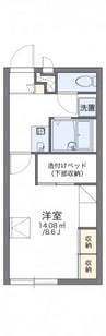 レオパレスウィスタリア坂出 1Kの間取り