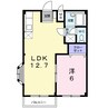 エルディム　吉田 1LDKの間取り