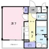 グランツ築地 1Kの間取り