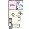 ブランド　ボヌール 1LDKの間取り