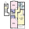 ペルシュワール　デゥー　Ａ 2LDKの間取り
