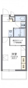 レオパレスグルーデテンポ 1Kの間取り