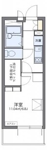 レオパレス瓦町 1Kの間取り