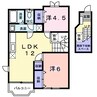 スカイハイツ五月 2LDKの間取り