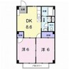新居アパート．Ｙ 2DKの間取り