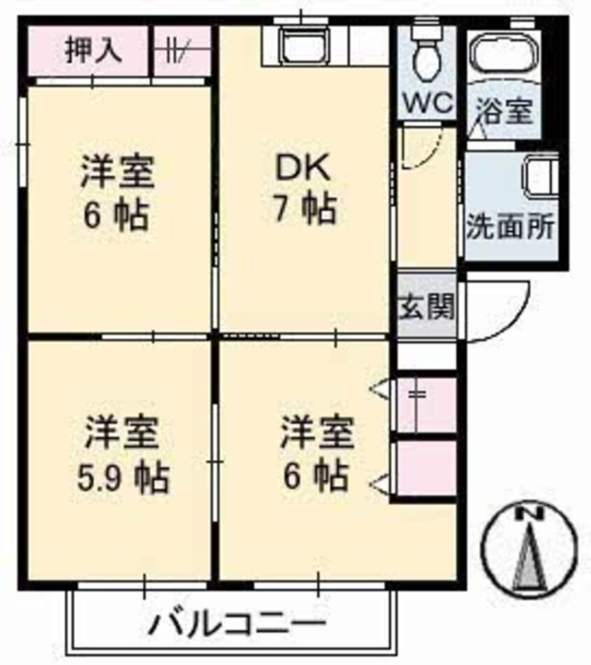 間取図 グランコート浅野　C棟