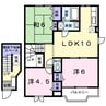 ウエスト・ロードＢ 3LDKの間取り