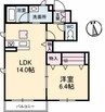 リーブル橘 1LDKの間取り