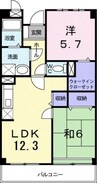 カルム香西 2LDKの間取り