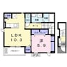 ギャラクシィ　Ⅱ 1LDKの間取り