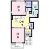 アンダンテ　イースト　Ａ 2DKの間取り