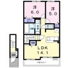 ルーチェⅡ 2LDKの間取り