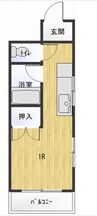 オカモトハイツ 1Rの間取り