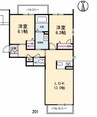 シャーメゾン林田町 2LDKの間取り
