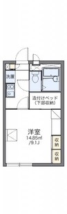 レオパレスエクレール鬼無 1Kの間取り