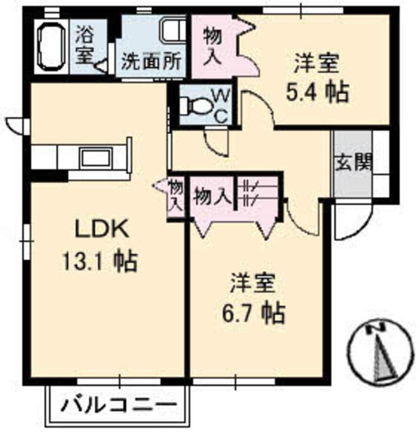 間取図 ハピネス B棟