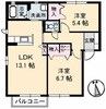 ハピネス B棟 2LDKの間取り