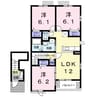 クラール木太Ｇ 3LDKの間取り