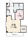 セントリート 1Kの間取り
