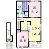 ブランド　エイムＡ 2LDKの間取り