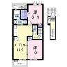サニーフォレスタＣ 2LDKの間取り