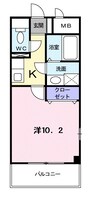 ＨＹコート宮脇 1Kの間取り