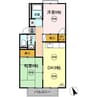 ハイツアベニール A棟 2DKの間取り