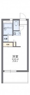 レオパレス栗林 1Kの間取り
