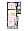 ヴィラージュⅣ 2DKの間取り