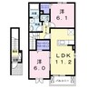 ルーベル宇多津Ｄ 2LDKの間取り