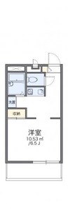 レオパレスラポール松福 1Kの間取り