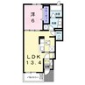 ポート　レーゼ木太Ｂ 1LDKの間取り