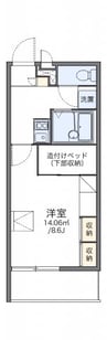 レオパレスラルマン　福岡町 1Kの間取り