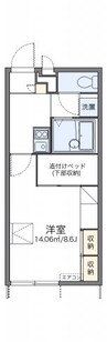 レオパレス富 1Kの間取り