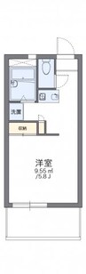 レオパレス栗林 1Kの間取り