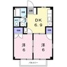 エルメス熊本Ⅰ 2DKの間取り