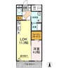 アヴニール 1LDKの間取り