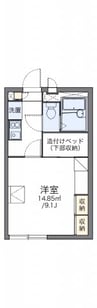 レオパレスエクレール鬼無 1Kの間取り
