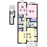 ラベリーズ・アン　ジェⅢ 2LDKの間取り