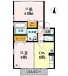 リビングタウン今里 C棟 2DKの間取り